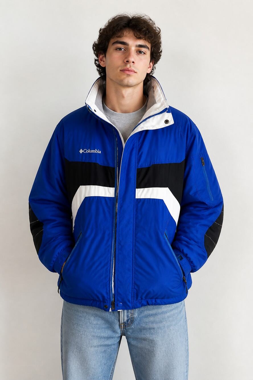 Columbia Men's Blue Black White Ski Jacket M